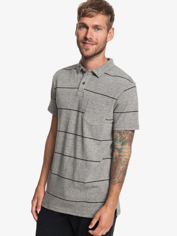 quiksilver, Iron In The Soul Short Sleeve Polo Shirt, MEDIUM GREY HTH IRON IN T SOUL (mgh3) 0 Iron In The Soul Short Sleeve Polo Shirt Pink EQYKT03858 Quiksilver