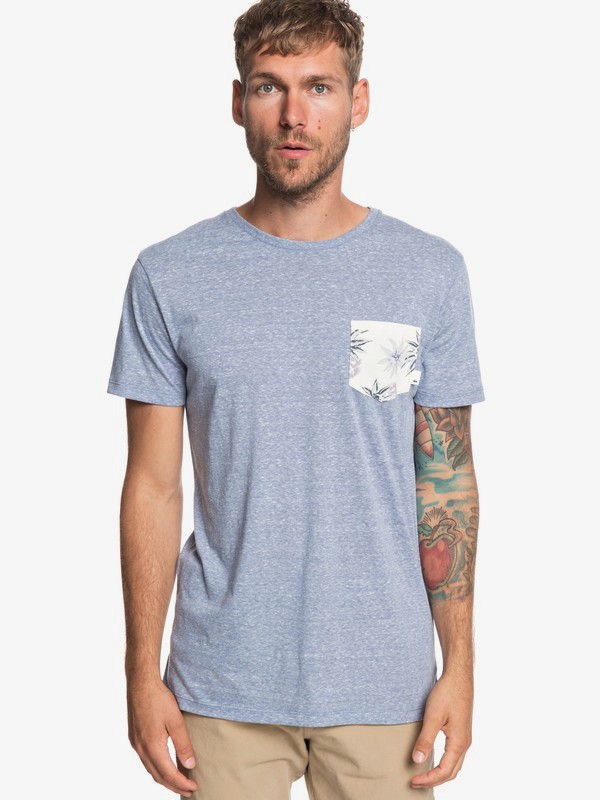 quiksilver, Broken Leash - Pocket T-Shirt for Men, STONE WASH (bkj0) 0 Broken Leash - Pocket T-Shirt for Men Blue EQYKT03862 Quiksilver