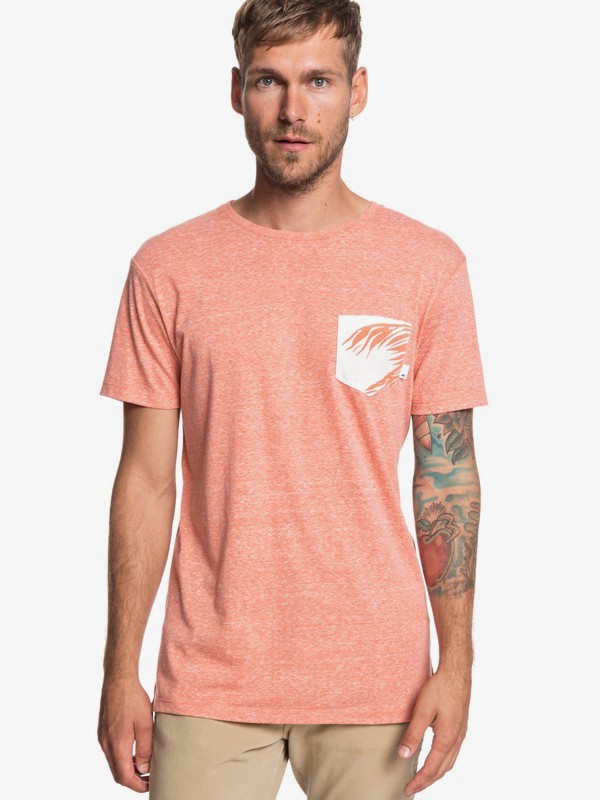 quiksilver, Broken Leash - Camiseta con Bolsillo para Hombre, FLAMINGO (nks0) 0 Broken Leash - Camiseta con Bolsillo para Hombre Naranja EQYKT03862 Quiksilver