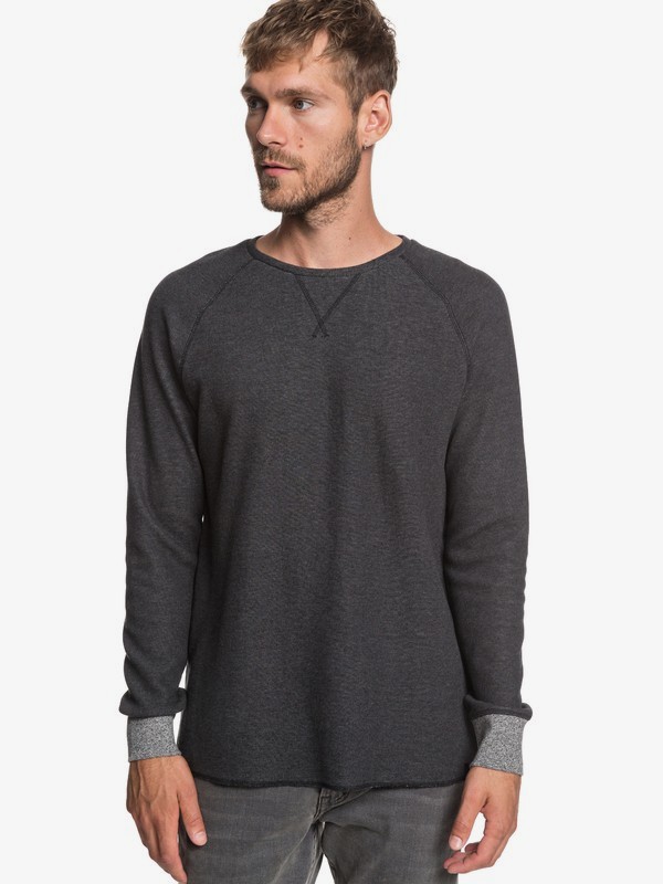 quiksilver, Hakone Summer - Sweatshirt for Men, DARK GREY HEATHER (krph) 0 Hakone Summer - Sweatshirt for Men Black EQYKT03865 Quiksilver