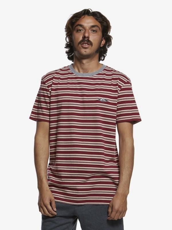 quiksilver, Originals Small Scale Tee, CORDOVAN OG SMALL STRIPE (rrt3) 0 Originals Small Scale Tee Red EQYKT03882 Quiksilver