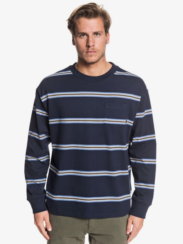 quiksilver, Barrel Way Long Sleeve Pocket Tee, SKY CAPTAIN BARREL WAY (kye3) 0 Barrel Way Long Sleeve Pocket Tee Black EQYKT03908 Quiksilver