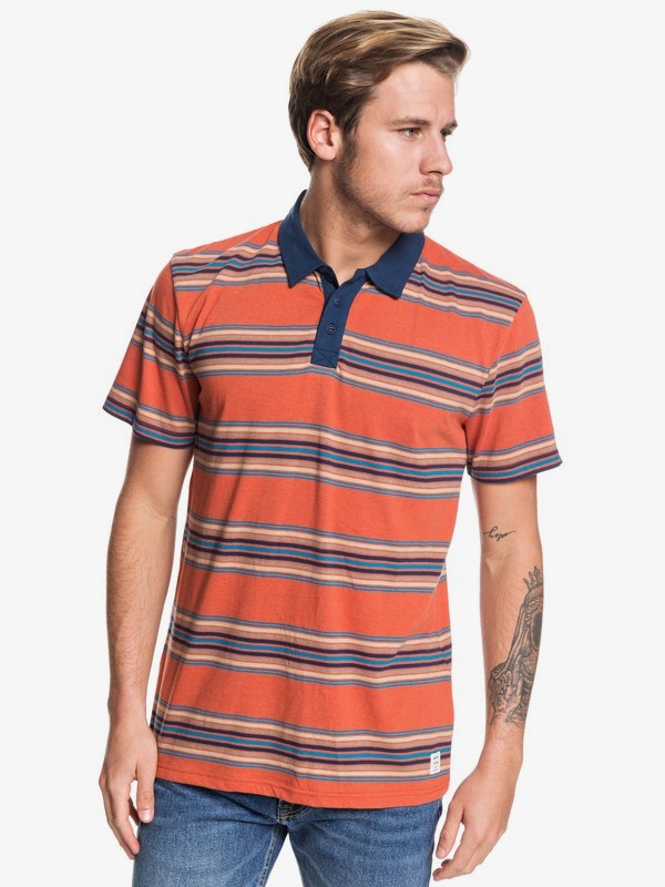 quiksilver, Coreky Short Sleeve Polo Shirt, BURNT BRICK CALIFORNIA STR (mpm3) 0 Coreky Short Sleeve Polo Shirt Pink EQYKT03917 Quiksilver