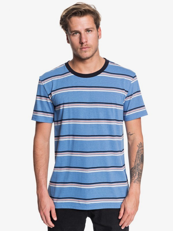 quiksilver, Coreky Tee, QUIET HARBOUR CALIFORNIA STRIP (blm3) 0 Coreky Tee Blue EQYKT03920 Quiksilver