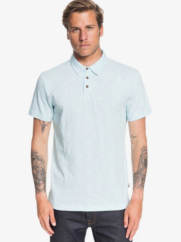 quiksilver, Everyday Sun Cruise Short Sleeve Polo Shirt, PASTEL TURQUOISE HEATHER (bfqh) 0 Everyday Sun Cruise Short Sleeve Polo Shirt Blue EQYKT03921 Quiksilver