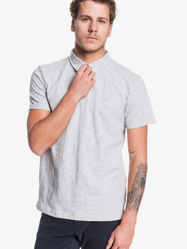 quiksilver, Everyday Sun Cruise Short Sleeve Polo Shirt, LIGHT GREY HEATHER (sjsh) 0 Everyday Sun Cruise Short Sleeve Polo Shirt Grey EQYKT03921 Quiksilver