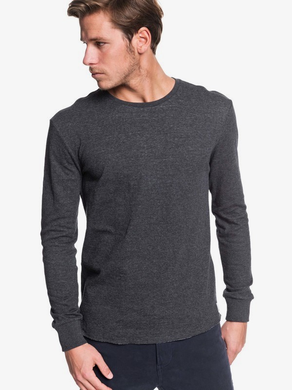 quiksilver, Hakone Long Sleeve Tee, DARK GREY HEATHER (krph) 0 Hakone Long Sleeve Tee Black EQYKT03923 Quiksilver