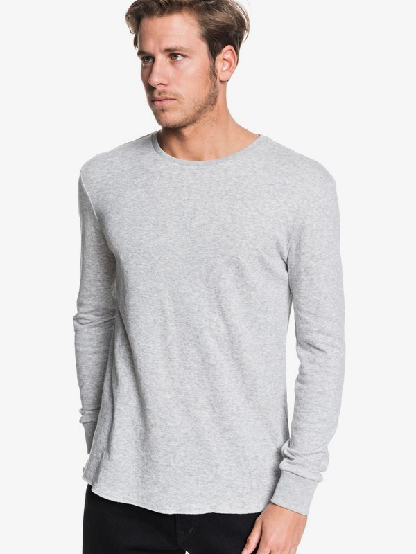 quiksilver, Hakone Long Sleeve Tee, LIGHT GREY HEATHER (sjsh) 0 Hakone Long Sleeve Tee Grey EQYKT03923 Quiksilver