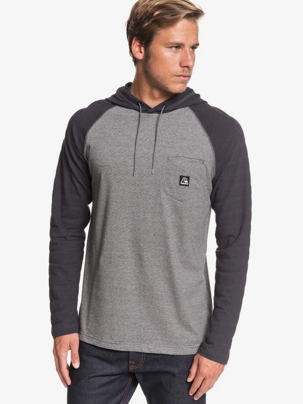 quiksilver, MICHI HOOD UPDATE, DARK GREY HEATHER (krph) 0 MICHI HOOD UPDATE Negro EQYKT03934 Quiksilver