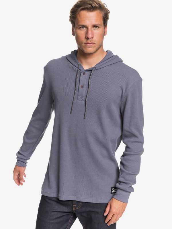 quiksilver, Rio Real Waffle Knit Long Sleeve Hooded Top, NIGHT SHADOW (bpt0) 0 Rio Real Waffle Knit Long Sleeve Hooded Top Blue EQYKT03940 Quiksilver