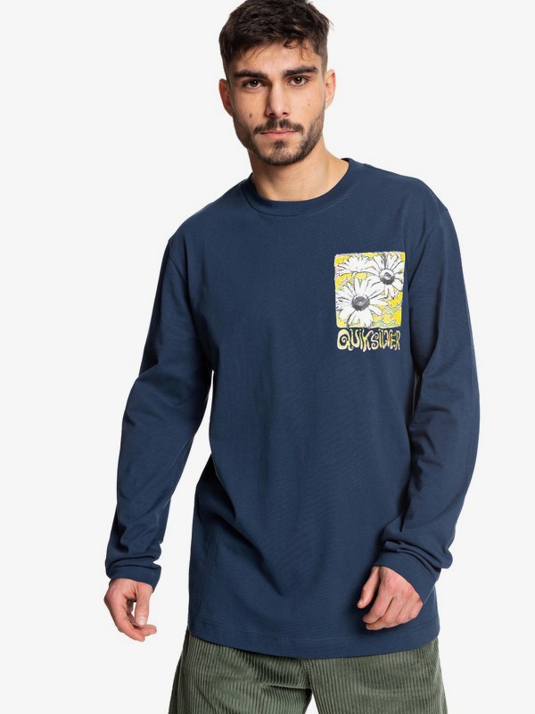 quiksilver, Positive Vibrations Long Sleeve Skate Tee, MOONLIGHT OCEAN (byk0) 0 Positive Vibrations Long Sleeve Skate Tee Blue EQYKT03955 Quiksilver