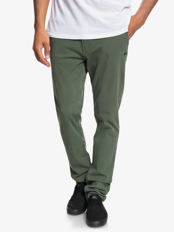 quiksilver, Krandy - Slim Fit Chinos for Men, THYME (cqy0) 0 Krandy - Slim Fit Chinos for Men Brown EQYNP03149 Quiksilver