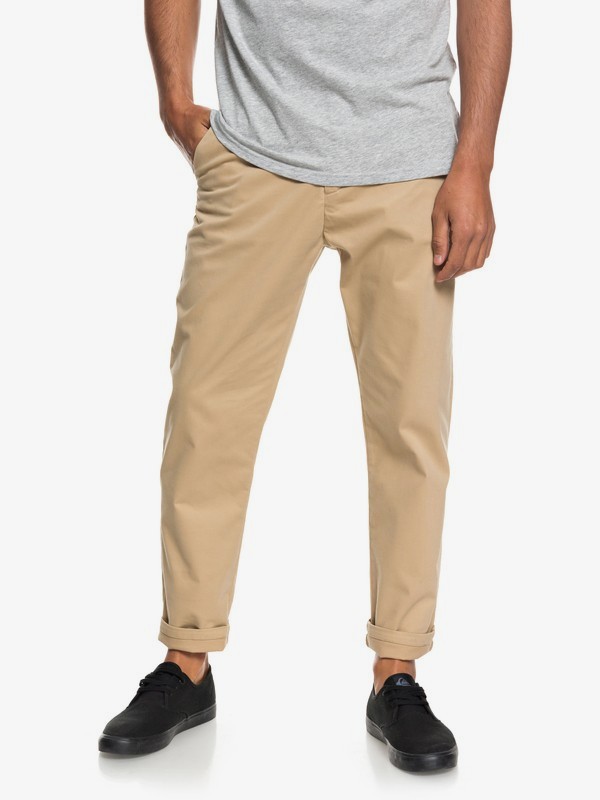 quiksilver, Qtrvl Cropped Chinos, PLAGE (ckk0) 0 Qtrvl Cropped Chinos Brown EQYNP03152 Quiksilver