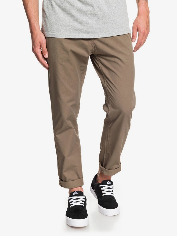 quiksilver, Hue Hiller Elasticized Pants, CROCODILE (crn0) 0 Hue Hiller Elasticized Pants Brown EQYNP03163 Quiksilver