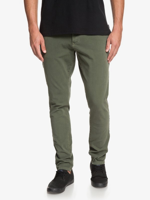 quiksilver, Узкие брюки-чинос Krandy, THYME (cqy0) 0 Узкие брюки-чинос Krandy Коричневый EQYNP03169 Quiksilver