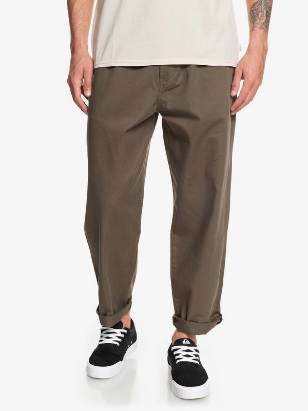 quiksilver, Drop Bear Loose Fit Pleat Pants, CROCODILE (crn0) 0 Drop Bear Loose Fit Pleat Pants Brown EQYNP03173 Quiksilver