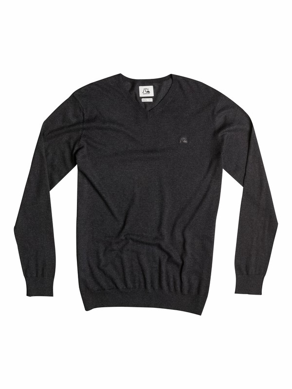 quiksilver, Kelvin V-Neck Sweater, DARK CHARCOAL HEATHER (kyfh) 0 Kelvin V-Neck Sweater EQYSW03093 Quiksilver