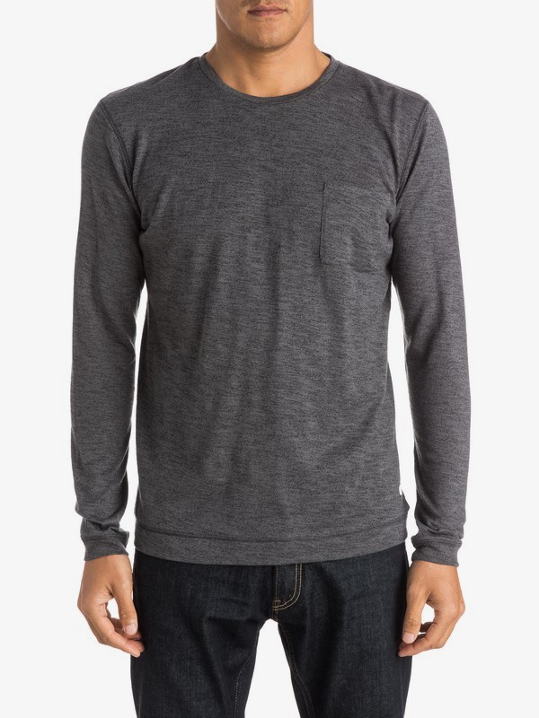 quiksilver, Lindow Crew - Pull, CHARCOAL HEATHER (ktah) 0 Lindow Crew - Pull Noir EQYSW03117 Quiksilver