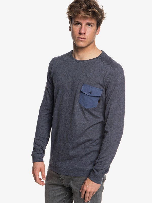 quiksilver, Lindow Sweatshirt, VINTAGE INDIGO HEATHER (bylh) 0 Lindow Sweatshirt Blue EQYSW03213 Quiksilver