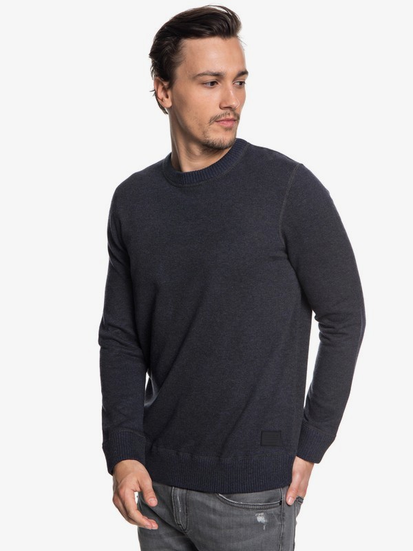 quiksilver, Seto Sea - Pull col rond pour Homme, DARK GREY HEATHER (krph) 0 Seto Sea - Pull col rond pour Homme Noir EQYSW03218 Quiksilver