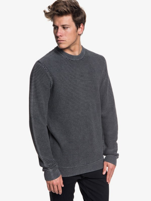 quiksilver, Inland Seto - Pull col rond pour Homme, TARMAC (kta0) 0 Inland Seto - Pull col rond pour Homme Noir EQYSW03223 Quiksilver