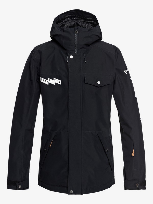 quiksilver, In The Hood - Shell Snow Jacket for Men, BLACK (kvj0) 0 In The Hood - Shell Snow Jacket for Men Black EQYTJ03183 Quiksilver