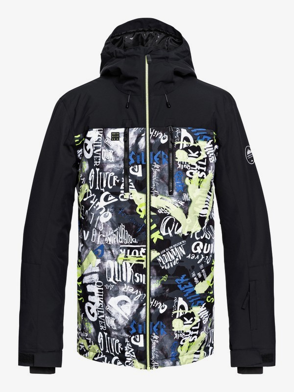 quiksilver, Mission Block - Snow Jacket for Men, BLACK_CONSTRUCT (kvj5) 0 Mission Block - Snow Jacket for Men Black EQYTJ03187 Quiksilver