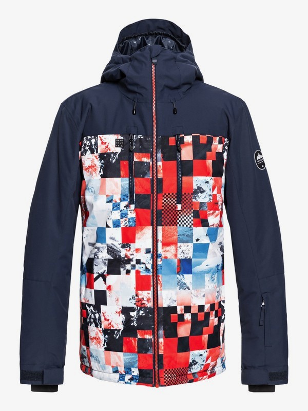 quiksilver, Mission Block - Veste de snow pour Homme, FLAME SCARLETT_MONEY TIME (rpz1) 0 Mission Block - Veste de snow pour Homme Rouge EQYTJ03187 Quiksilver