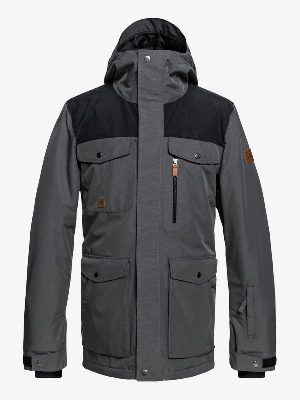 quiksilver, Raft - Veste de snow militaire pour Homme, GREY HEATHER (kpgh) 0 Raft - Veste de snow militaire pour Homme Noir EQYTJ03188 Quiksilver