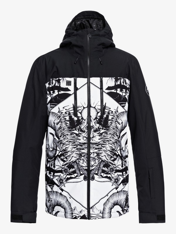 quiksilver, Mission Block - Veste de snow pour Homme, WHITE_SNOW MISTERY (wbk4) 0 Mission Block - Veste de snow pour Homme Blanc EQYTJ03194 Quiksilver