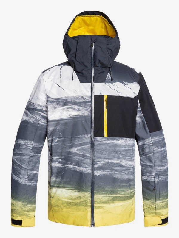 quiksilver, Mission Plus Snow Jacket, SULPHUR MAPPLE AROUND (gjc3) 0 Mission Plus Snow Jacket Green EQYTJ03215 Quiksilver