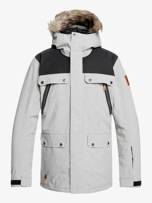 quiksilver, Selector Snow Jacket, LIGHT GREY HEATHER (sgrh) 0 Selector Snow Jacket Grey EQYTJ03226 Quiksilver