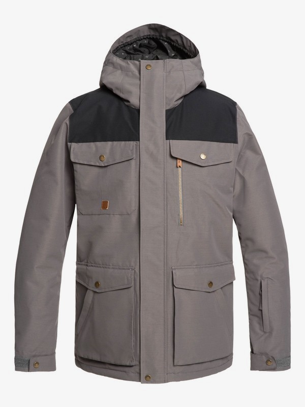quiksilver, Raft Snow Jacket, CASTLEROCK (kpv0) 0 Raft Snow Jacket Black EQYTJ03227 Quiksilver