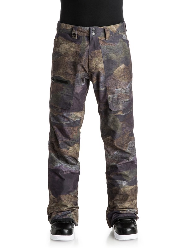 quiksilver, Dark And Stormy - Snow Pants, WOODLAND (csn7) 0 Dark And Stormy - Snow Pants Brown EQYTP03034 Quiksilver