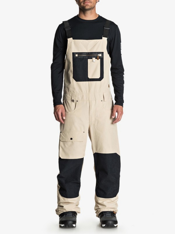 quiksilver, Found Snow Bib Pants, MOJAVE DESERT (tgl0) 0 Found Snow Bib Pants Beige EQYTP03085 Quiksilver