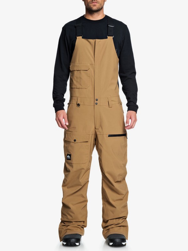 quiksilver, Utility Snow Bib Pants, OTTER (cnq0) 0 Utility Snow Bib Pants Brown EQYTP03120 Quiksilver
