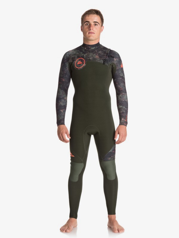 quiksilver, 3/2mm Syncro Series - Combinaison GBS zip poitrine pour Homme, DARK IVY/ CAMO/ SHRIMP PINK (xgcn) 0 3/2mm Syncro Series - Combinaison GBS zip poitrine pour Homme Vert EQYW103038 Quiksilver