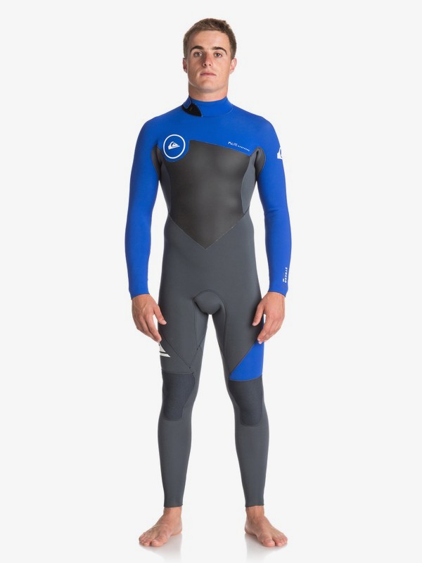 quiksilver, 4/3mm Syncro Series Back Zip GBS Wetsuit, GUN METAL/ HV ROYAL/ WHITE (xkpw) 0 4/3mm Syncro Series Back Zip GBS Wetsuit Black EQYW103041 Quiksilver