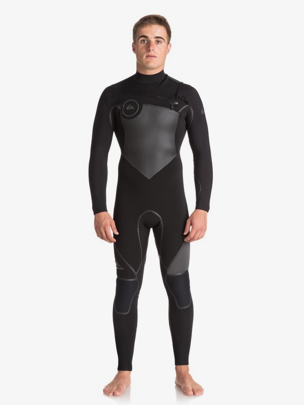quiksilver, 5/4/3mm Syncro Plus Chest Zip Wetsuit, BLACK/ BLACK/ JET BLACK (xkkk) 0 5/4/3mm Syncro Plus Chest Zip Wetsuit Black EQYW103046 Quiksilver