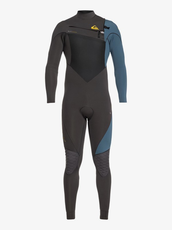 quiksilver, 4/3mm Highline Plus Chest Zip Wetsuit, JET BLACK/BLUE STEEL (xkbs) 0 4/3mm Highline Plus Chest Zip Wetsuit Black EQYW103059 Quiksilver