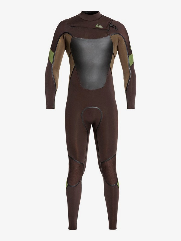 quiksilver, 4/3mm Syncro Plus Chest Zip Wetsuit, VELVET BROWN/ DARK BEECH (xcck) 0 4/3mm Syncro Plus Chest Zip Wetsuit Brown EQYW103082 Quiksilver