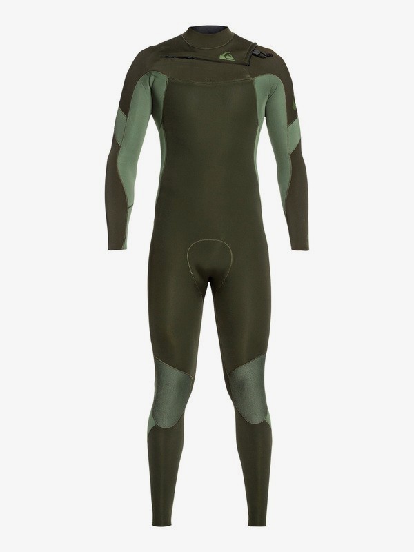 quiksilver, 3/2mm Syncro Chest Zip GBS Wetsuit, DARK IVY/ SHADE OLIVE (xccg) 0 3/2mm Syncro Chest Zip GBS Wetsuit Brown EQYW103085 Quiksilver