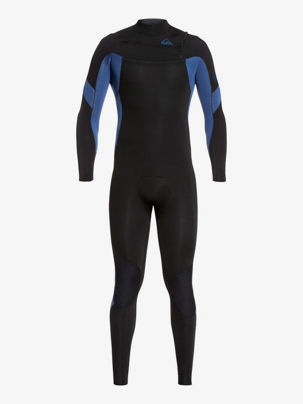 quiksilver, 3/2mm Syncro Chest Zip GBS Wetsuit, BLACK BLACK/IODINE BLUE IODINE (xkbk) 0 3/2mm Syncro Chest Zip GBS Wetsuit Black EQYW103085 Quiksilver