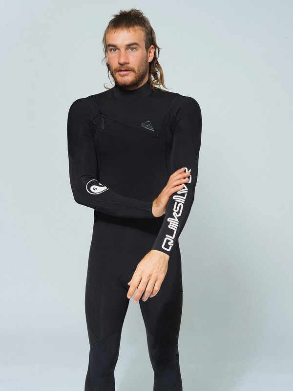 quiksilver, 3/2 Highline Ltd M.W. - Chest Zip GBS Wetsuit for Men, BLACK/ JET BLACK (xskk) 0 3/2 Highline Ltd M.W. - Chest Zip GBS Wetsuit for Men Grey EQYW103104 Quiksilver