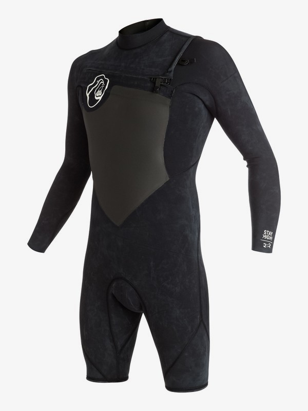 quiksilver, High Dye 2/2mm - Chest Zip Long Sleeve Springsuit, BLACK (kvj0) 0 High Dye 2/2mm - Chest Zip Long Sleeve Springsuit Black EQYW403003 Quiksilver