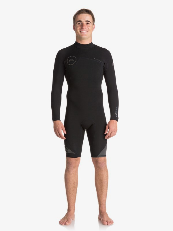 quiksilver, 2/2mm Syncro Series Long Sleeve Back Zip FLT Springsuit, BLACK/ BLACK/ JET BLACK (xkkk) 0 2/2mm Syncro Series Long Sleeve Back Zip FLT Springsuit Black EQYW403005 Quiksilver