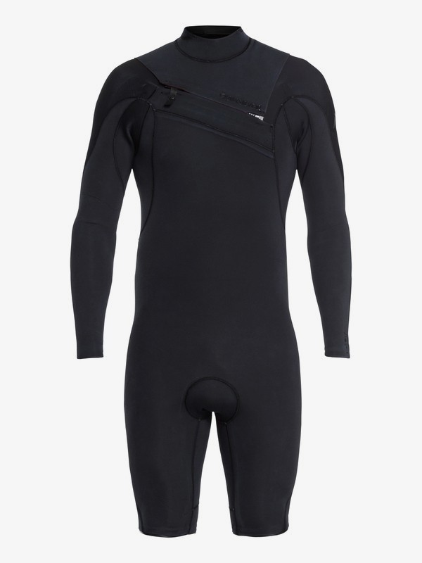 quiksilver, 2/2mm Highline Ltd - Long Sleeve Chest Zip Springsuit for Men, BLACK (kvj0) 0 2/2mm Highline Ltd - Long Sleeve Chest Zip Springsuit for Men Black EQYW403012 Quiksilver