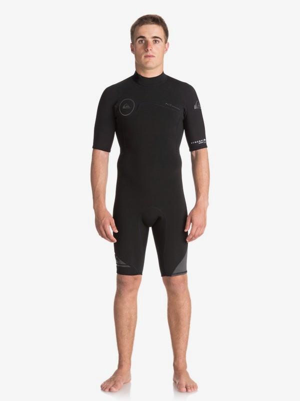 quiksilver, 2/2mm Syncro Series - Short Sleeve Back Zip FLT Springsuit for Men, BLACK/ BLACK/ JET BLACK (xkkk) 0 2/2mm Syncro Series - Short Sleeve Back Zip FLT Springsuit for Men Black EQYW503006 Quiksilver