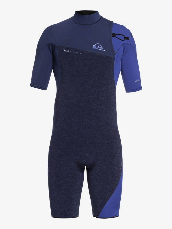 quiksilver, 2/2mm Highline Series - Springsuit manches courtes sans zip pour Homme, NAVY HEATHER/NAVY (xbkb) 0 2/2mm Highline Series - Springsuit manches courtes sans zip pour Homme Bleu EQYW503009 Quiksilver
