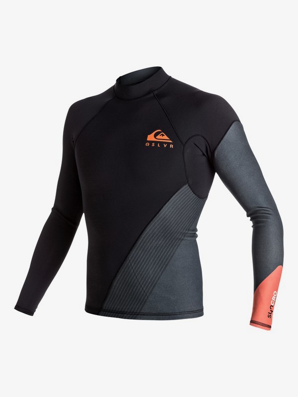 quiksilver, 1mm Syncro New Wave - Long Sleeve Neoprene Top for Men, FLAME (nmj0) 0 1mm Syncro New Wave - Long Sleeve Neoprene Top for Men Orange EQYW803004 Quiksilver